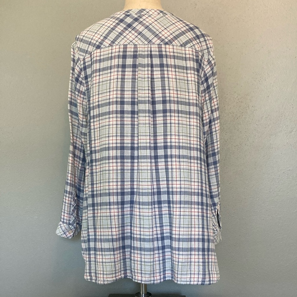 J Jill, 1X, button down, plaid, mandarin collar - Picture 4 of 10